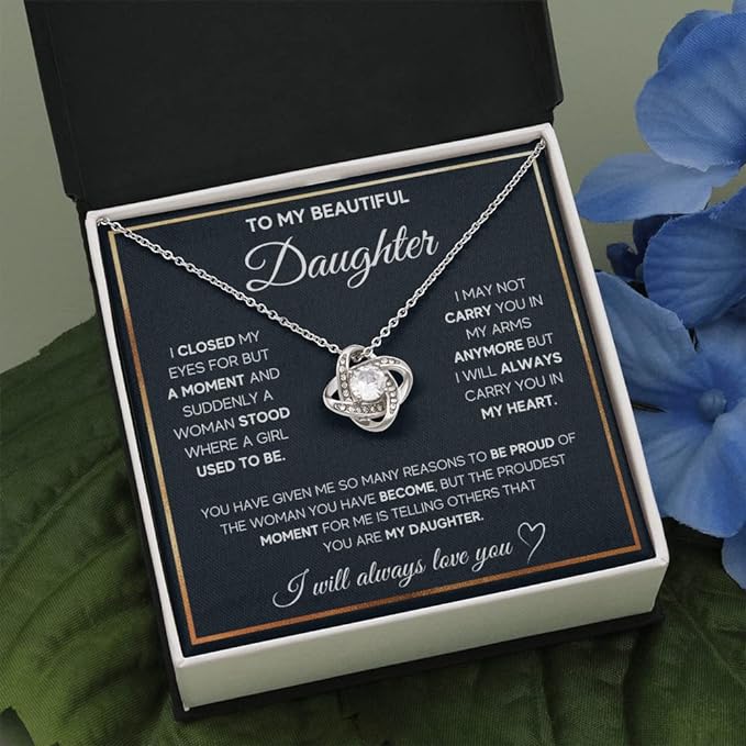 Beautiful Daughter Infinite Heart Necklace Gift Dad Daughter - Temu