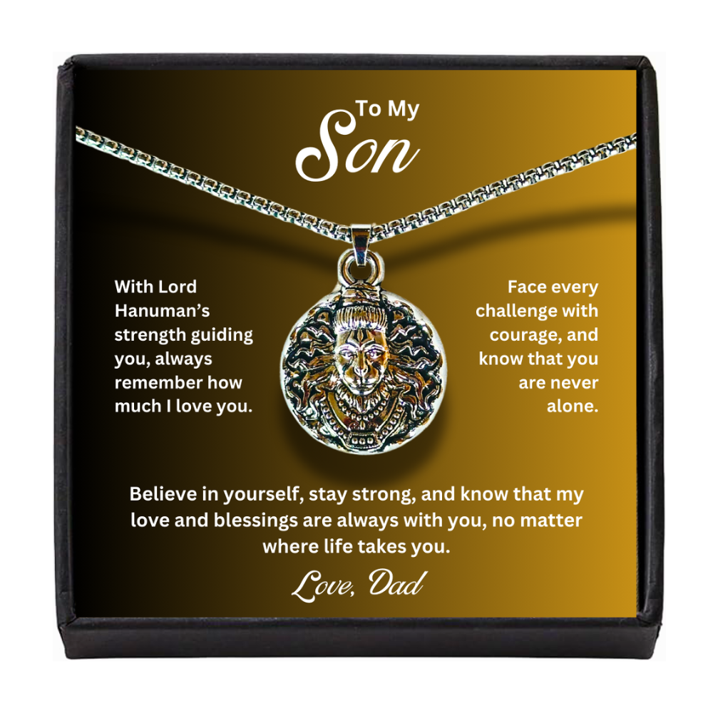 To My Son - Hanumanji Silver Pendent