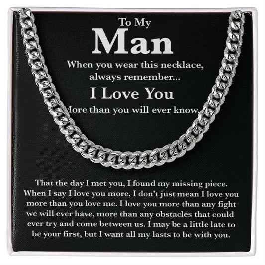 [Almost Sold Out] My Man - I Love You - Cuban Link Chain