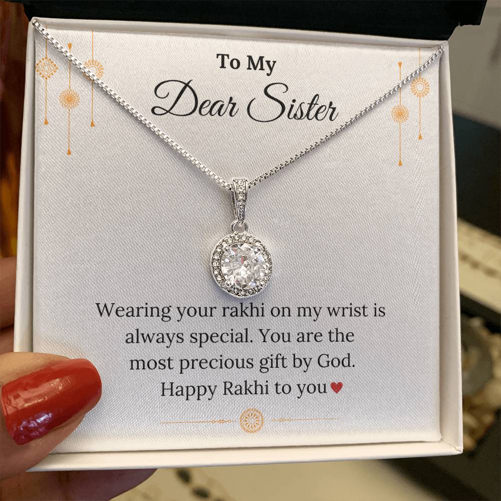 Unique Rakhi Gift - Solitaire Necklace