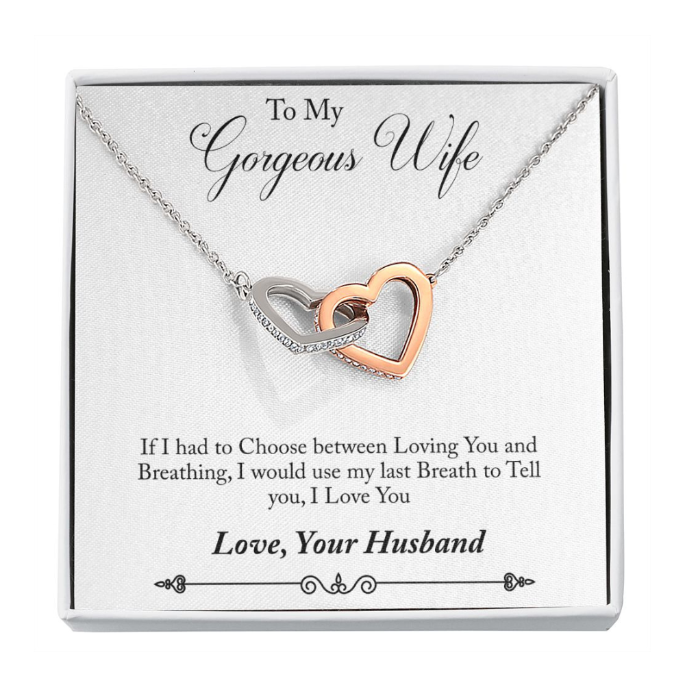 Unique Gift For Wife - Interlocking Heart Necklace