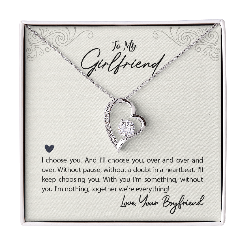 To My Girlfriend- Forever Love Pendant Necklace Gift Set