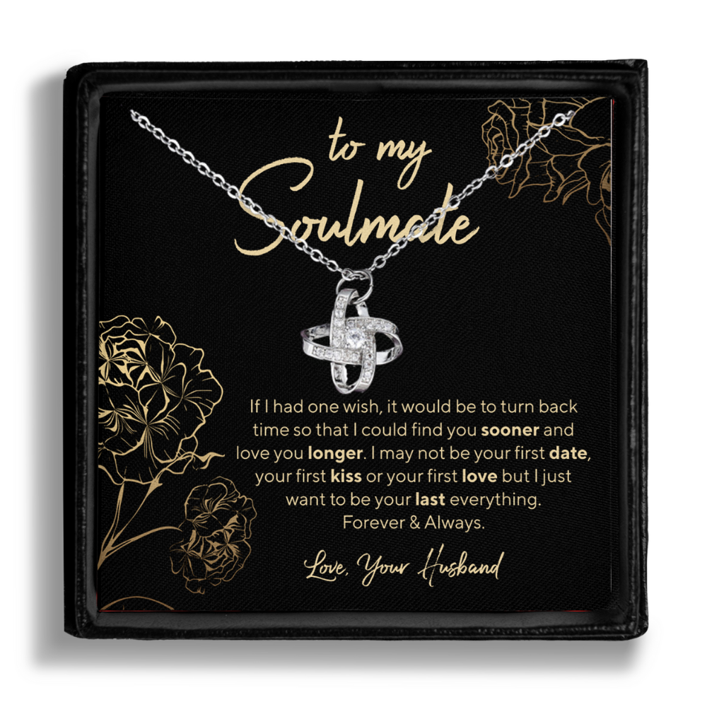 To My Soulmate - Love Knot Pendant Necklace Gift Set