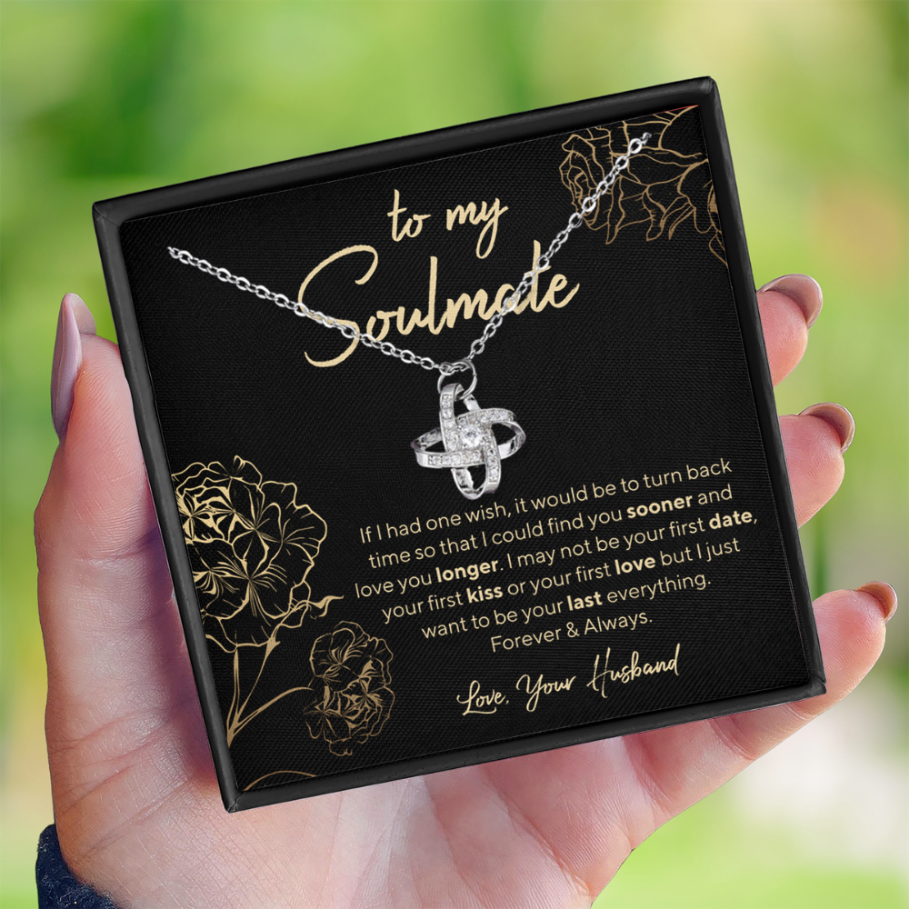 To My Soulmate - Love Knot Pendant Necklace Gift Set