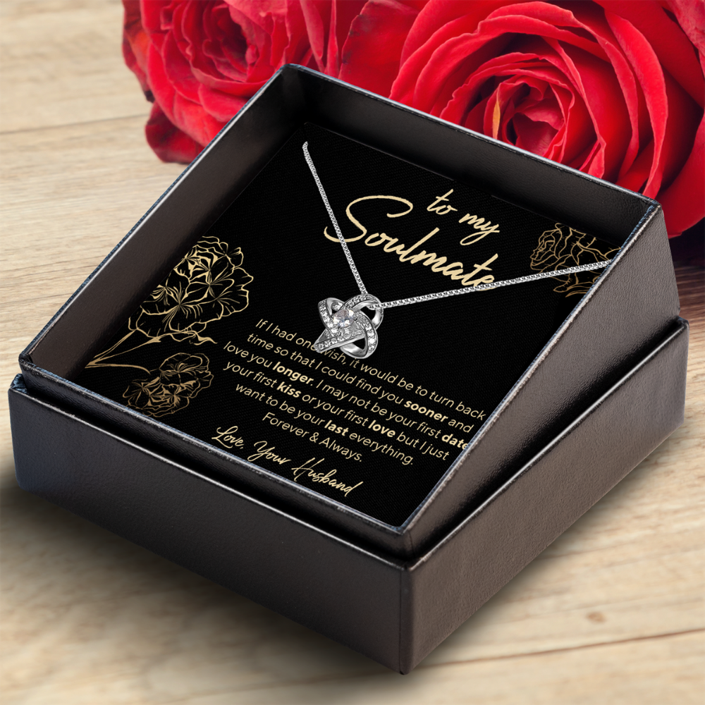 To My Soulmate - Love Knot Pendant Necklace Gift Set