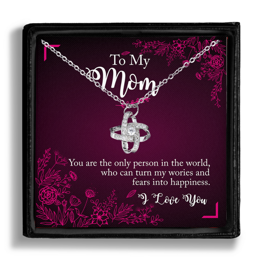 To My Mom - Love Knot Pendant Necklace Gift Set