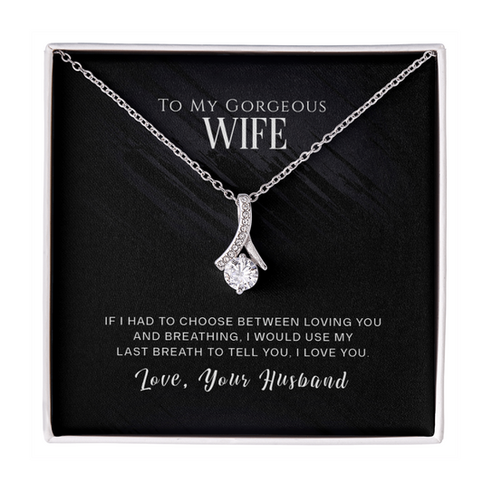 To My Gorgeous Wife - Alluring Beauty Pendant Necklace Gift Set