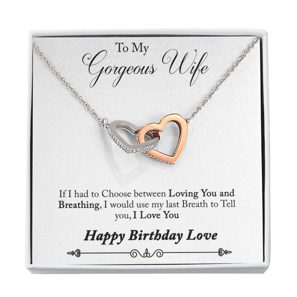 Unique Gift For Wife - Interlocking Heart Necklace