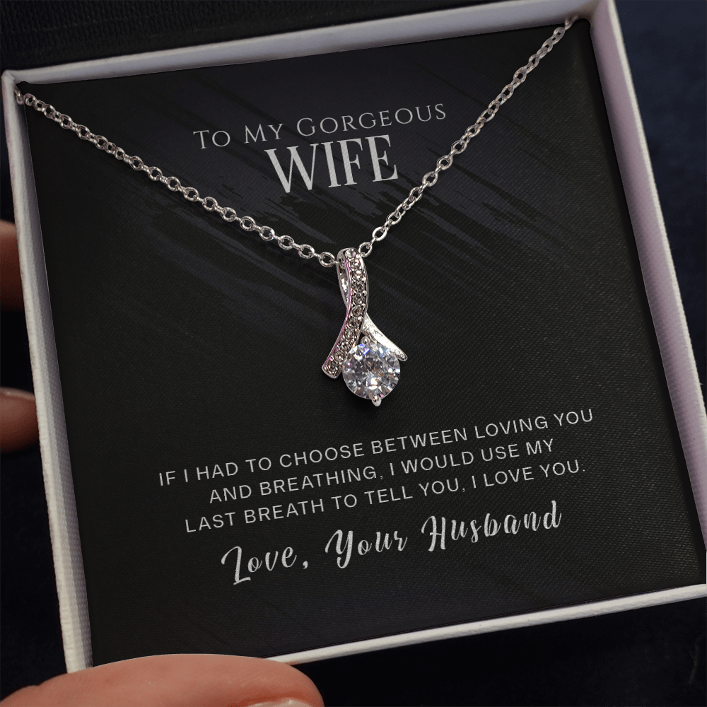 To My Gorgeous Wife - Alluring Beauty Pendant Necklace Gift Set