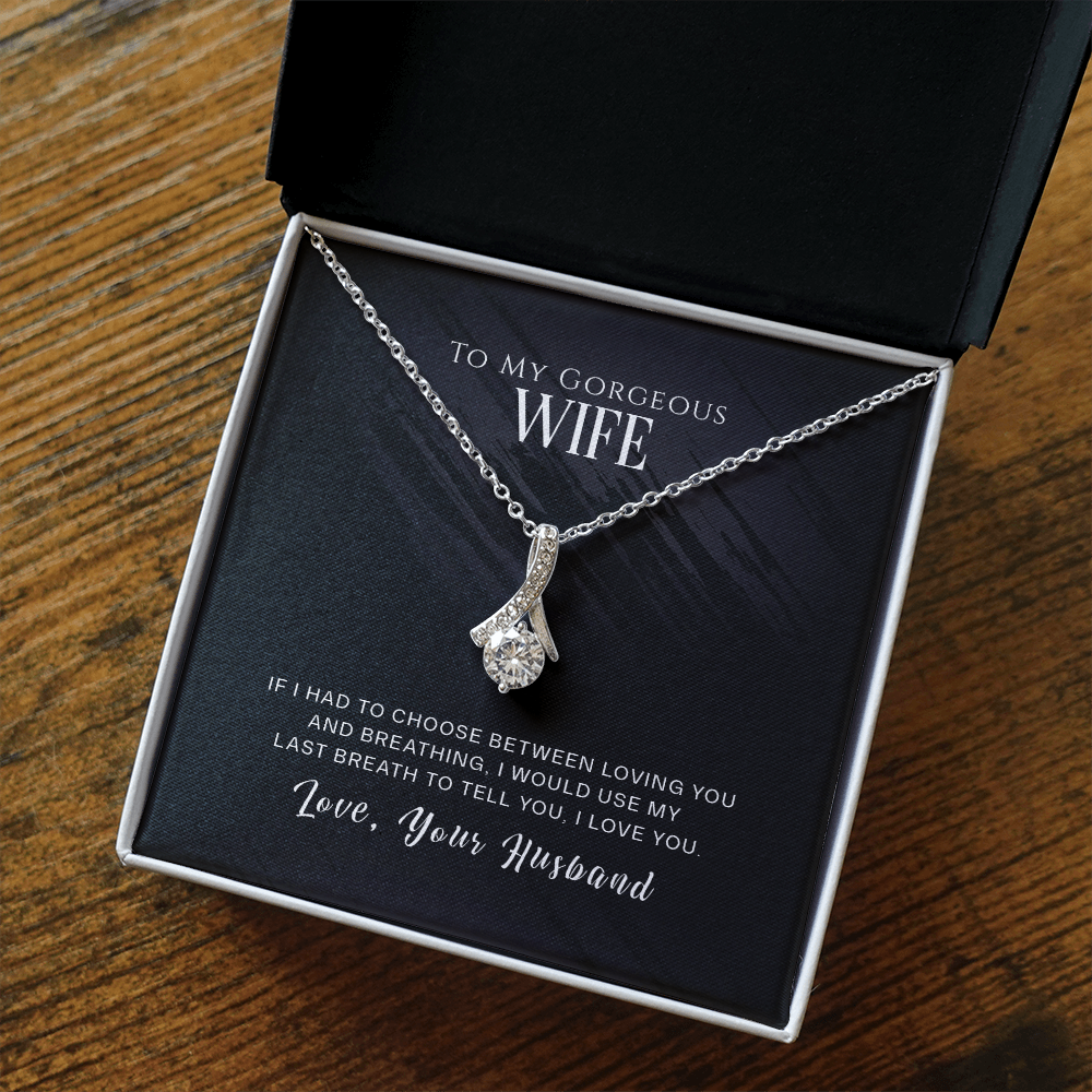 To My Gorgeous Wife - Alluring Beauty Pendant Necklace Gift Set